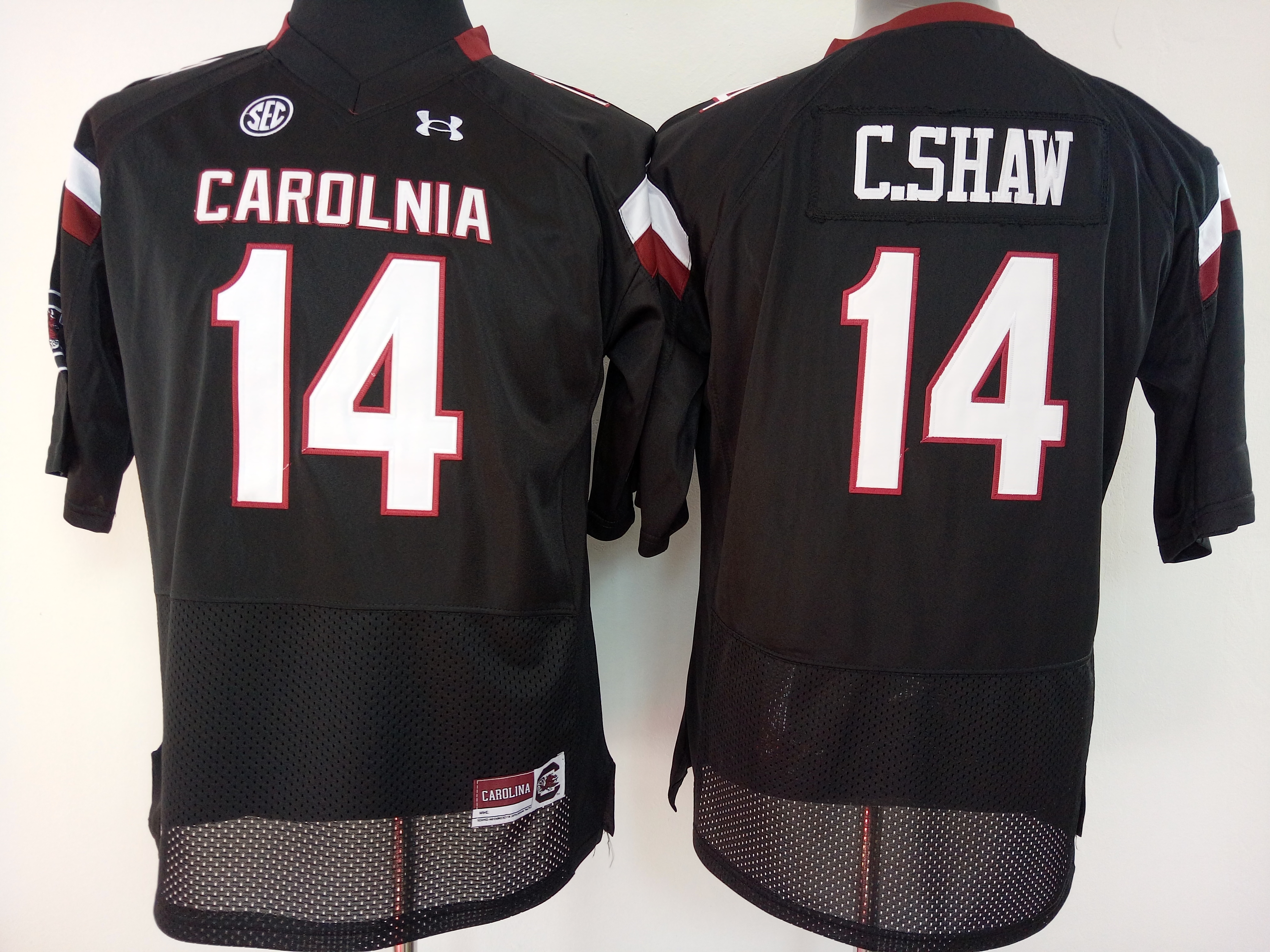 NCAA Womens South Carolina Gamecock Black #14 C shaw jerseys->women ncaa jersey->Women Jersey